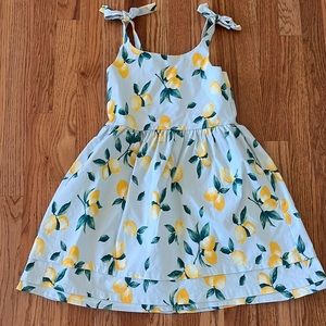 Like New! Adorable Blue Rain Lemon Print Dress